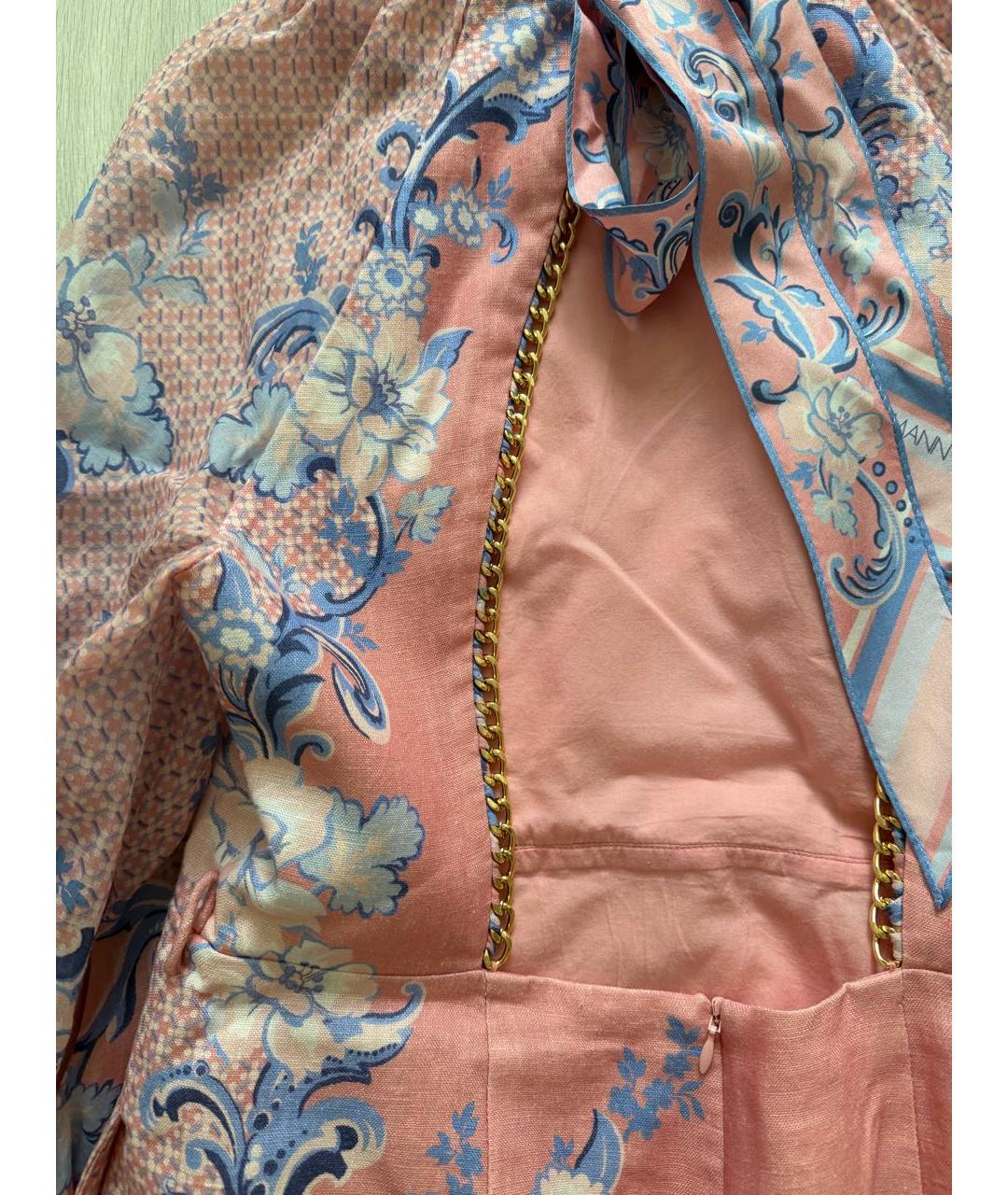 ZIMMERMANN Розовое льняное платье, фото 4