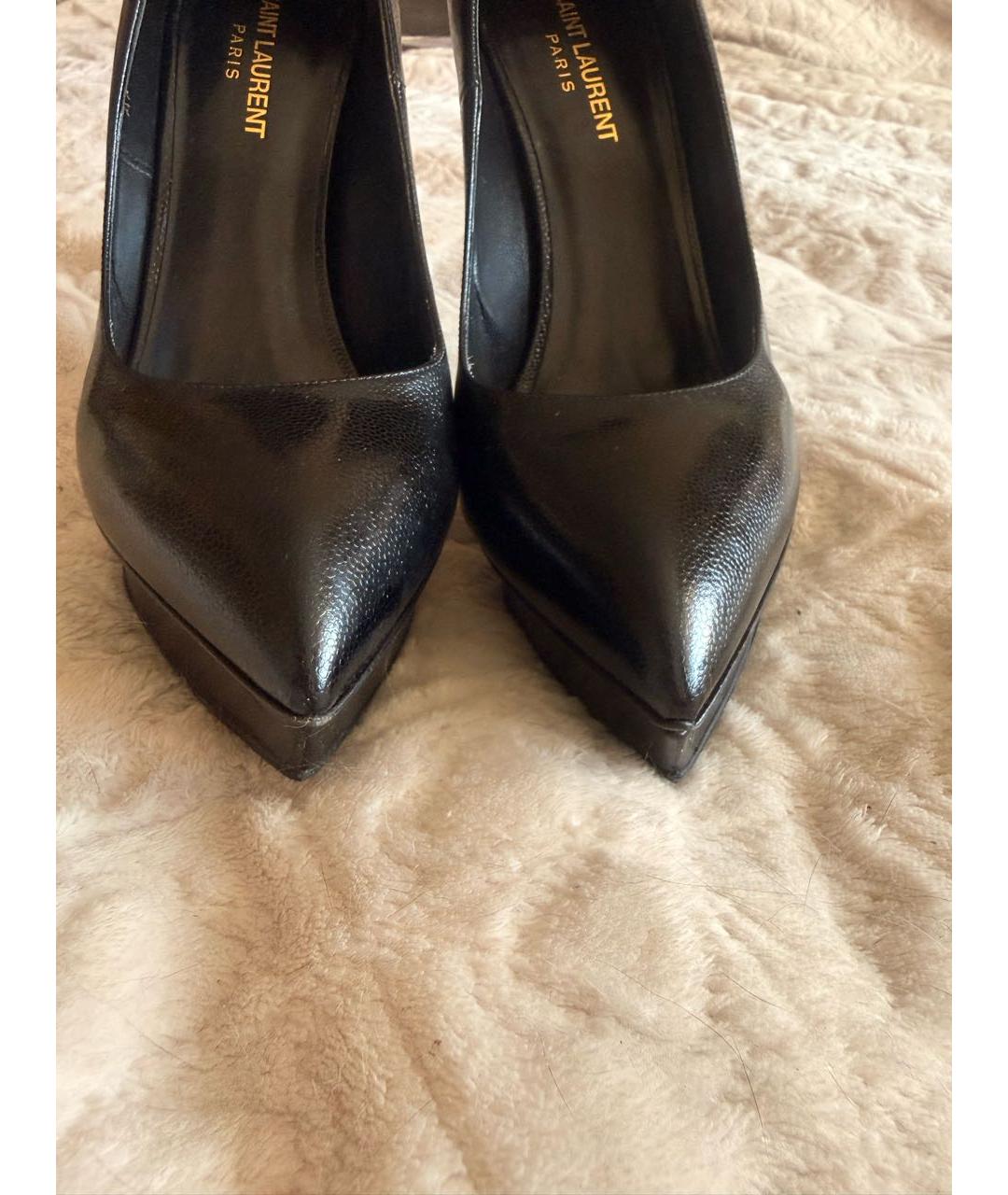 SAINT LAURENT Черные кожаные туфли, фото 2