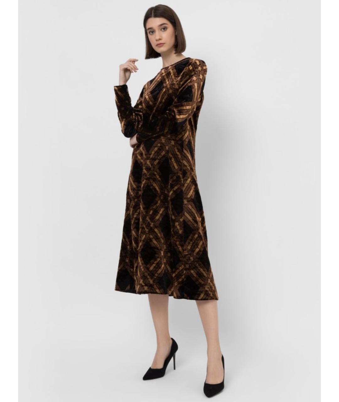 SAINT LAURENT Коричневое вискозное коктейльное платье, фото 3