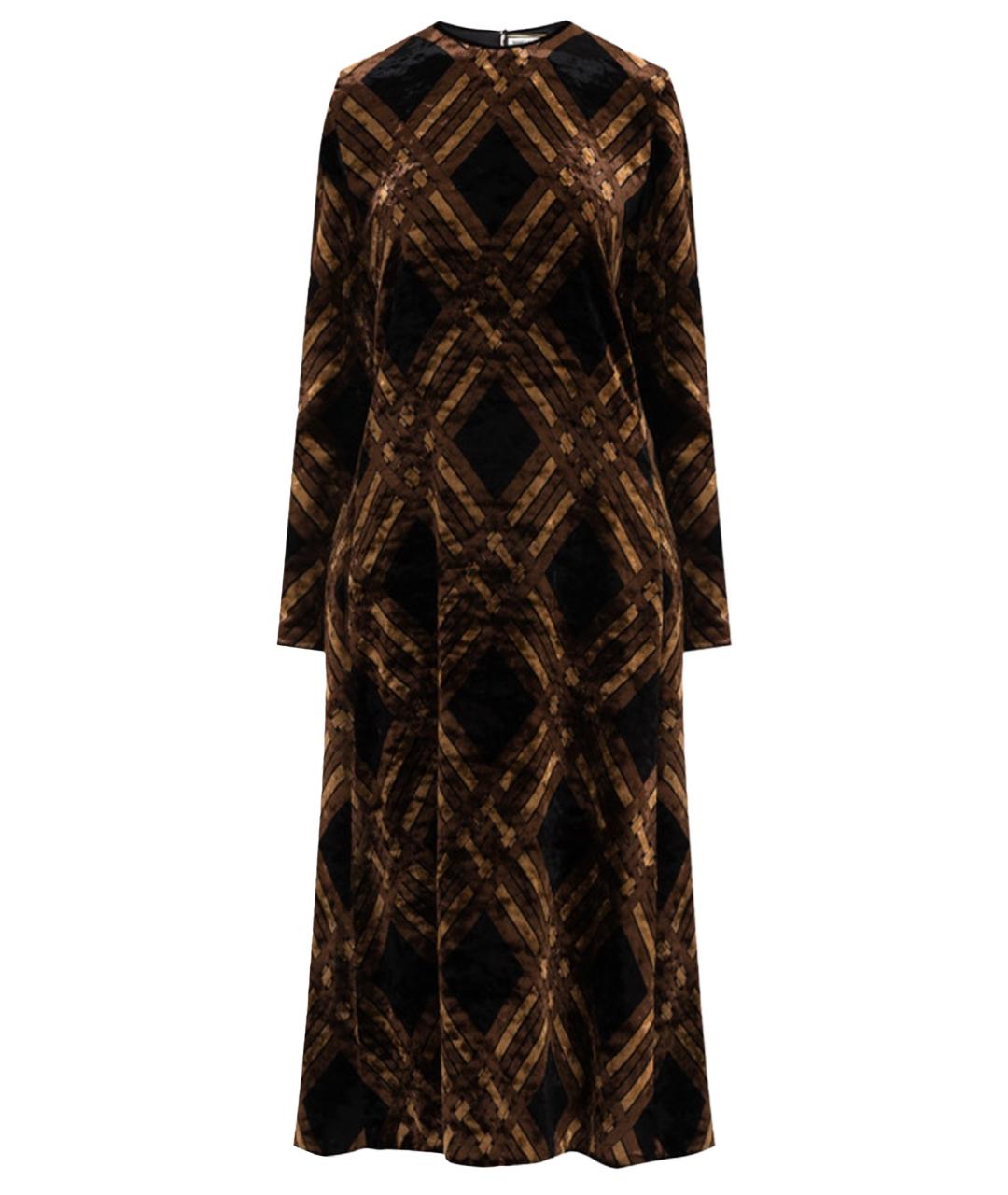SAINT LAURENT Коричневое вискозное коктейльное платье, фото 1