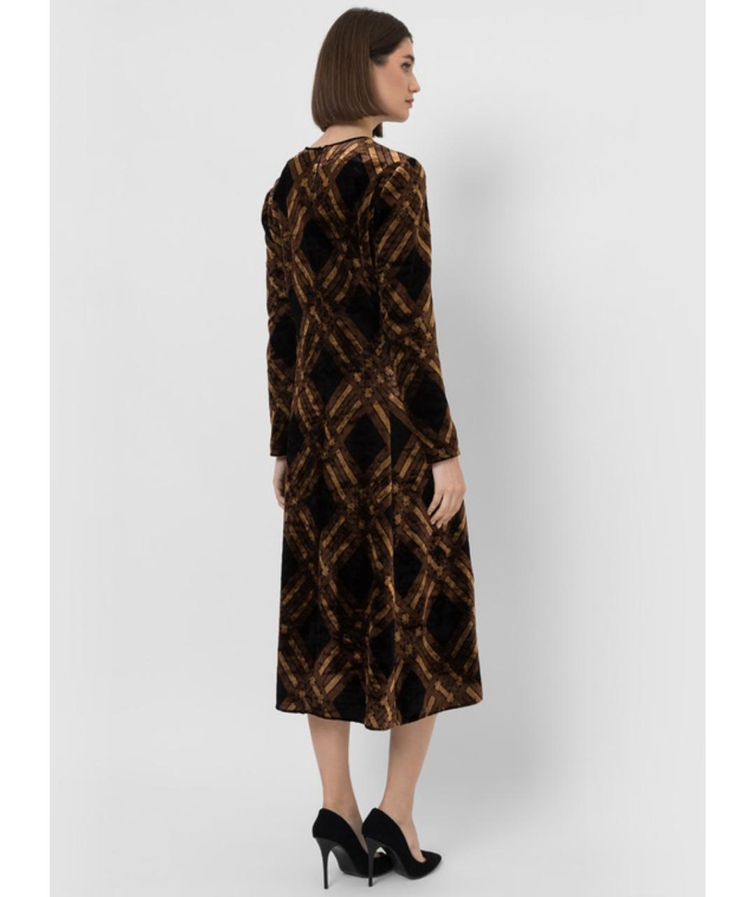 SAINT LAURENT Коричневое вискозное коктейльное платье, фото 5