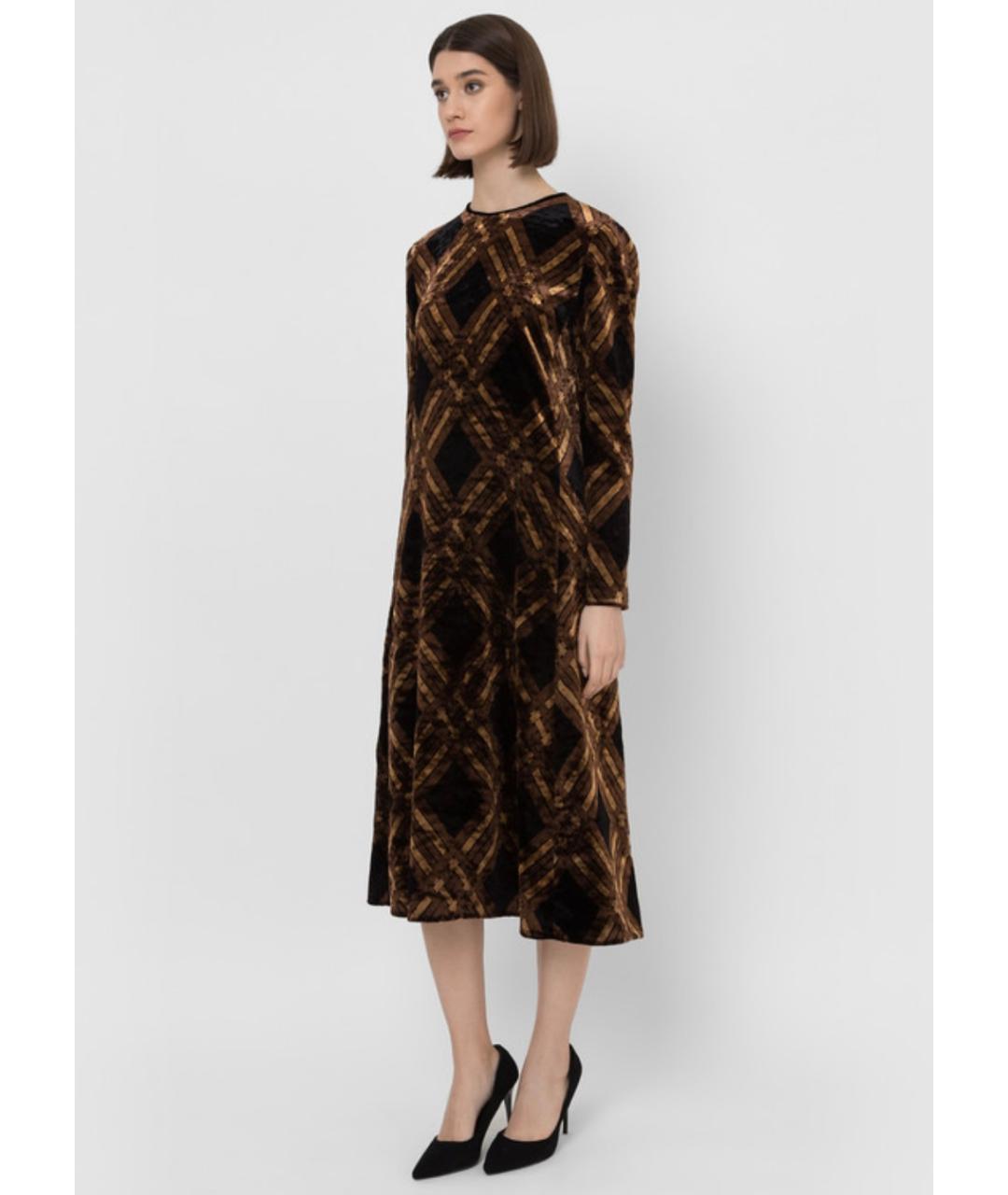 SAINT LAURENT Коричневое вискозное коктейльное платье, фото 4
