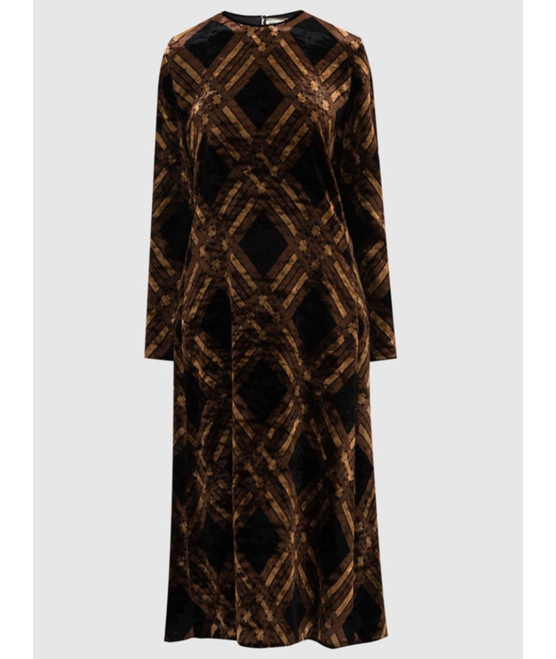 SAINT LAURENT Коричневое вискозное коктейльное платье, фото 6