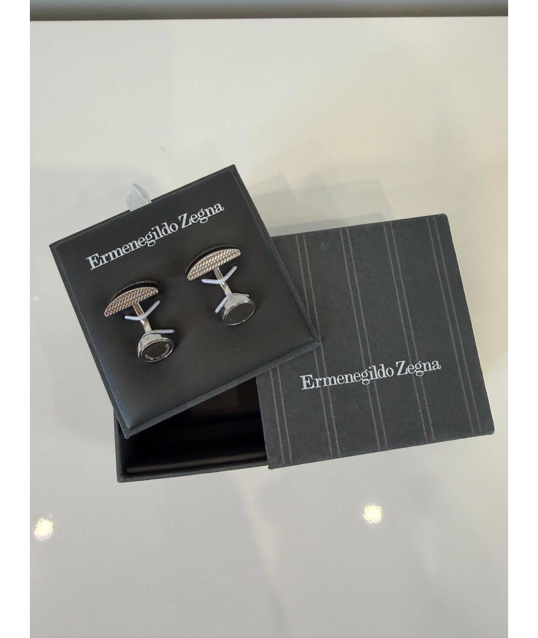 ERMENEGILDO ZEGNA XXX Черные металлические запонки, фото 6