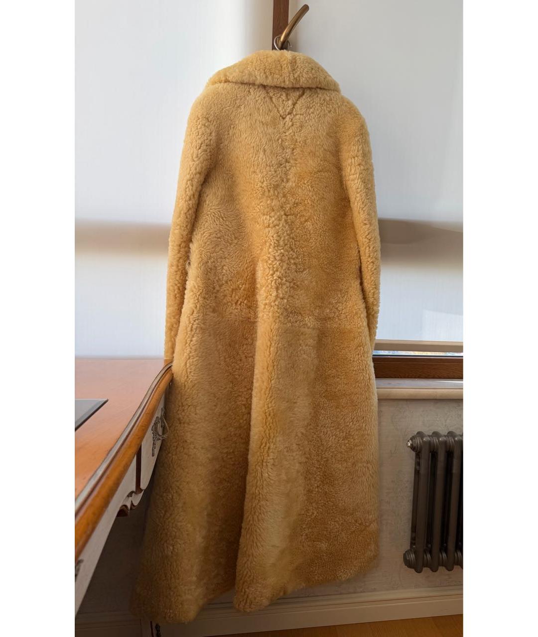 BOTTEGA VENETA Бежевая шерстяная дубленка, фото 2