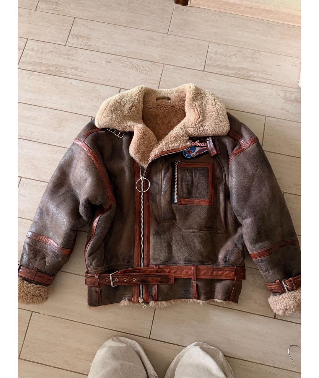 BALMAIN Коричневая замшевая дубленка/шуба, фото 5