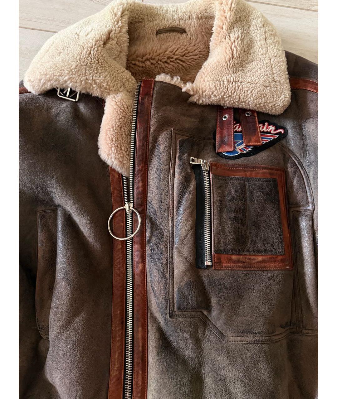BALMAIN Коричневая замшевая дубленка/шуба, фото 4