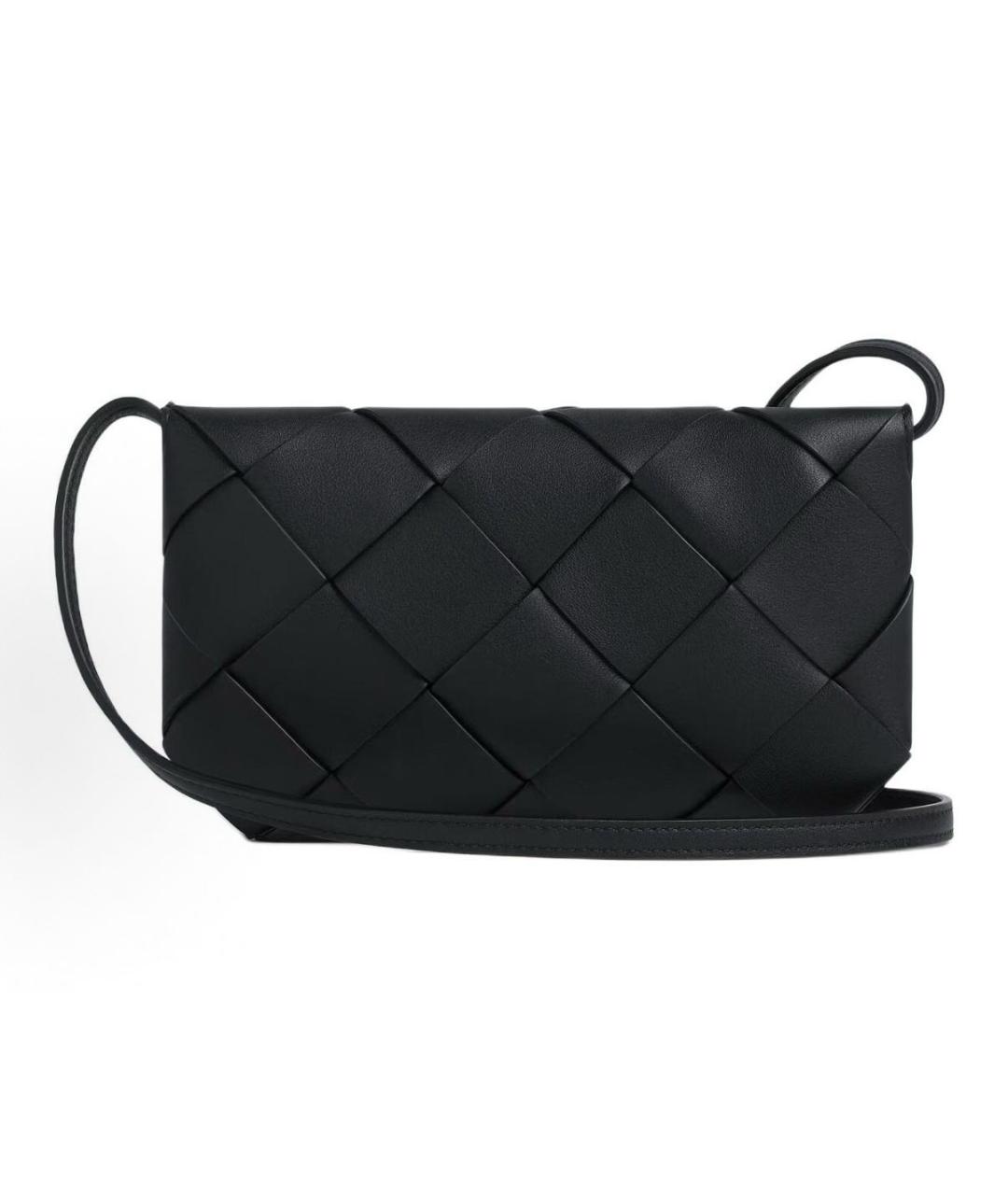 BOTTEGA VENETA Черная кожаная сумка на плечо, фото 3