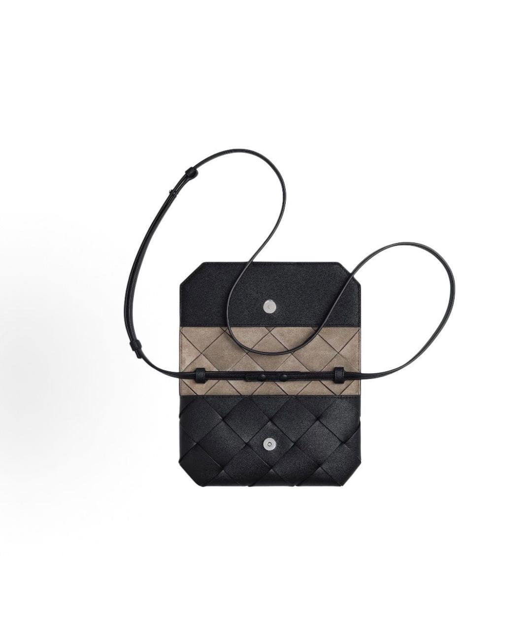 BOTTEGA VENETA Черная кожаная сумка на плечо, фото 4