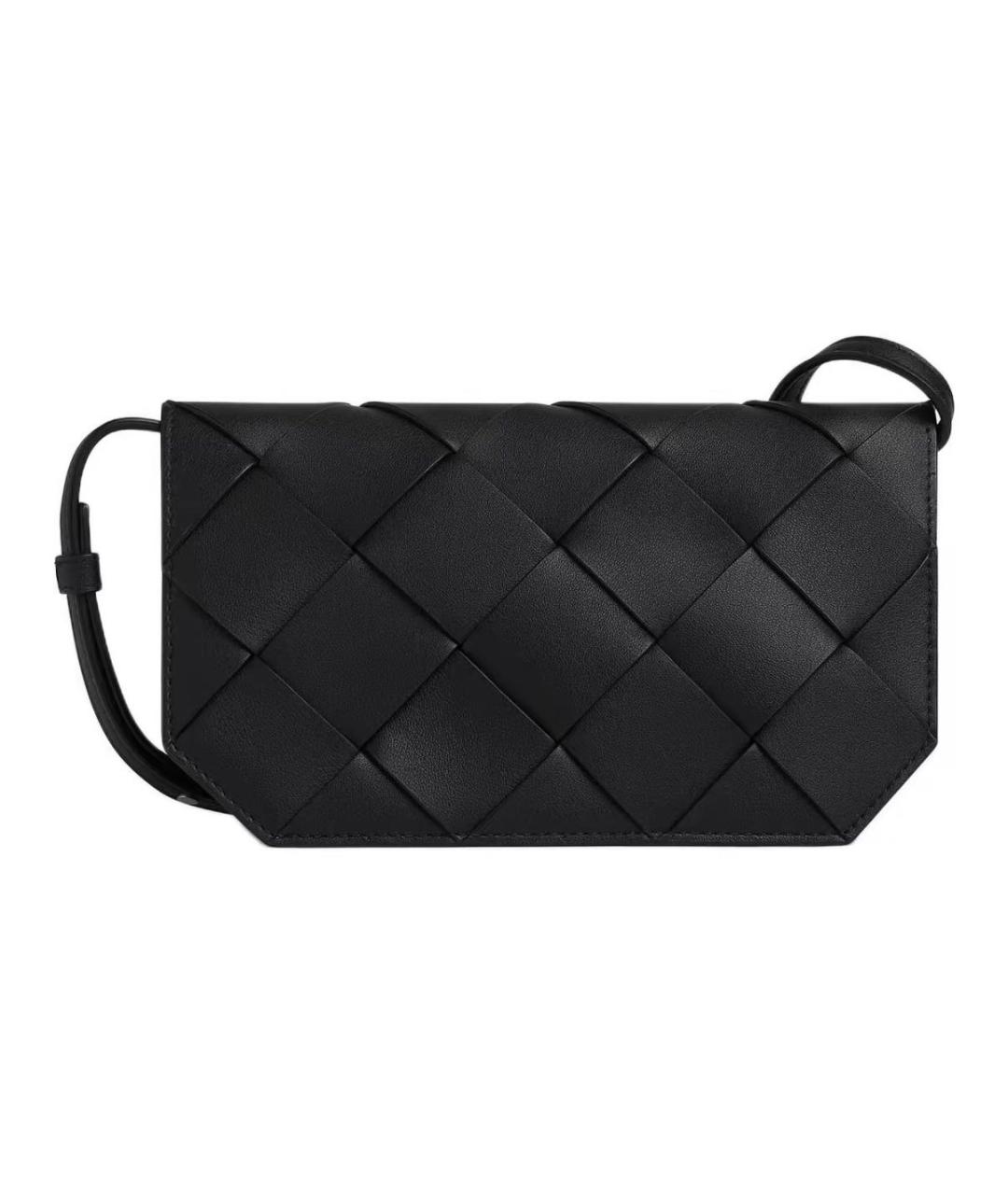 BOTTEGA VENETA Черная кожаная сумка на плечо, фото 9