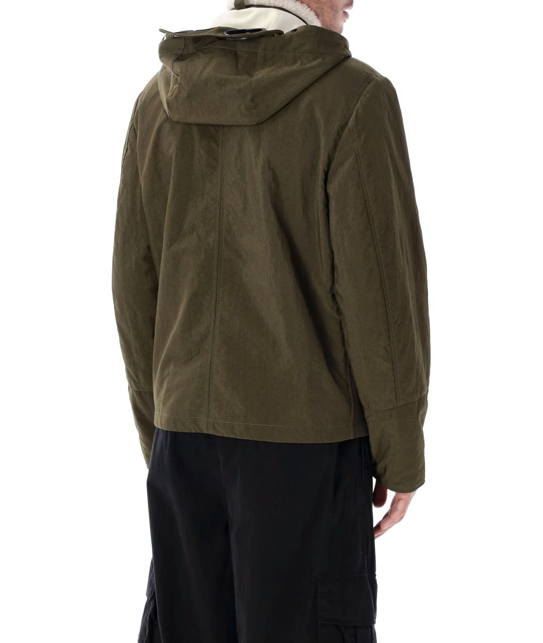 CP COMPANY Зеленое кожаное пальто, фото 2