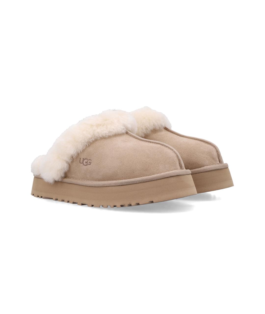 UGG Бежевые замшевые сабо, фото 2