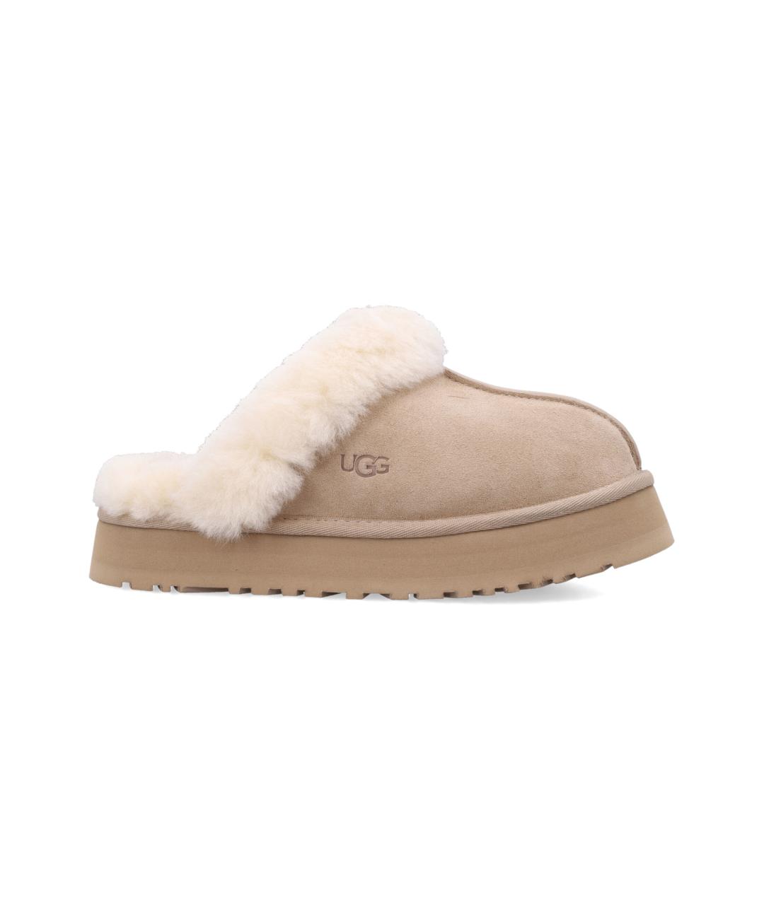 UGG Бежевые замшевые сабо, фото 5