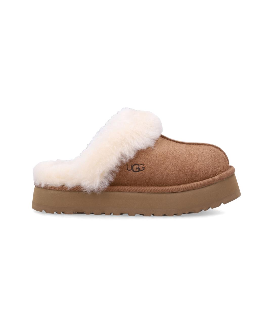 UGG Бежевые замшевые сабо, фото 4