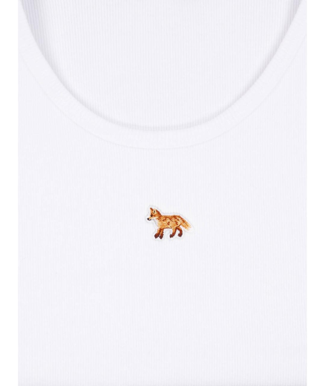 MAISON KITSUNE Белая хлопковая майка, фото 3