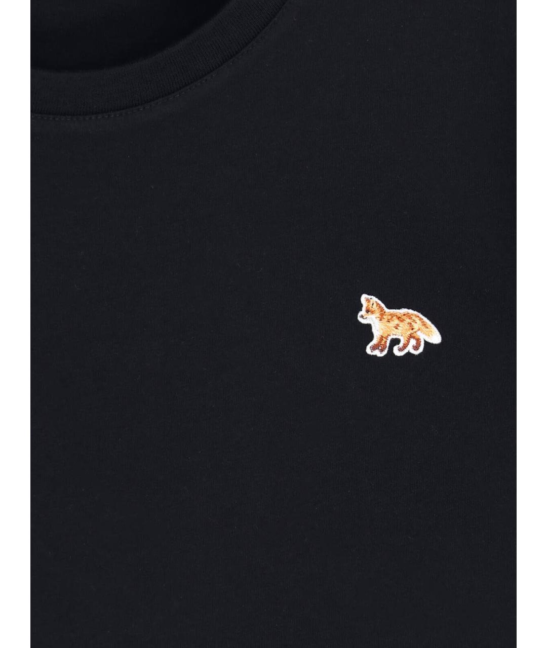MAISON KITSUNE Черная хлопковая футболка, фото 3