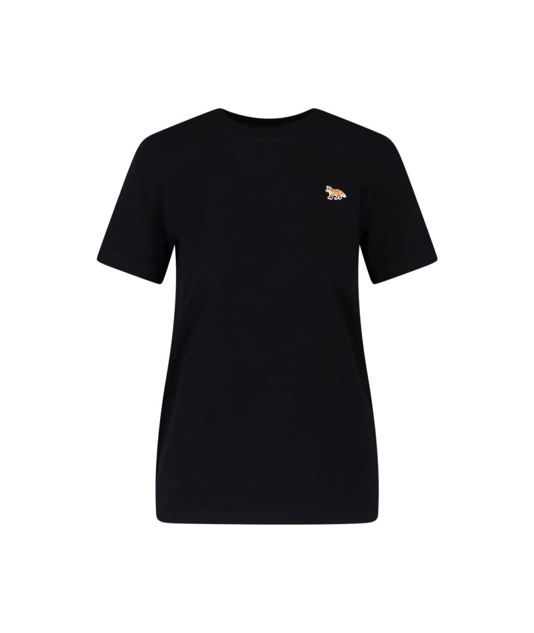 MAISON KITSUNE Черная хлопковая футболка, фото 1