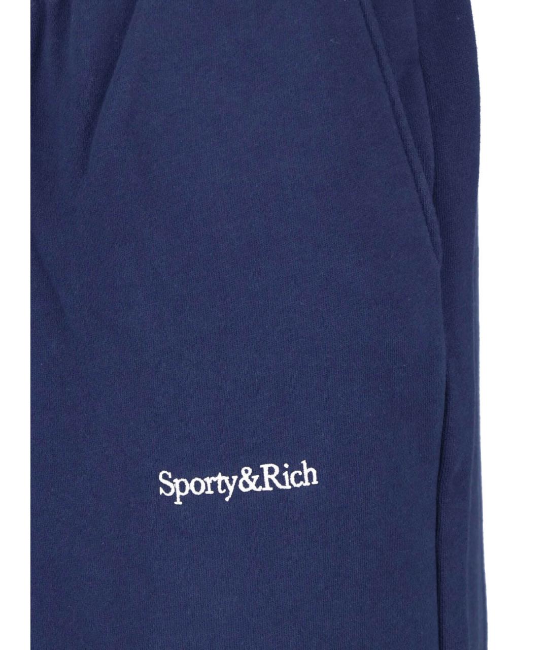 SPORTY AND RICH Синие хлопковые спортивные брюки и шорты, фото 4
