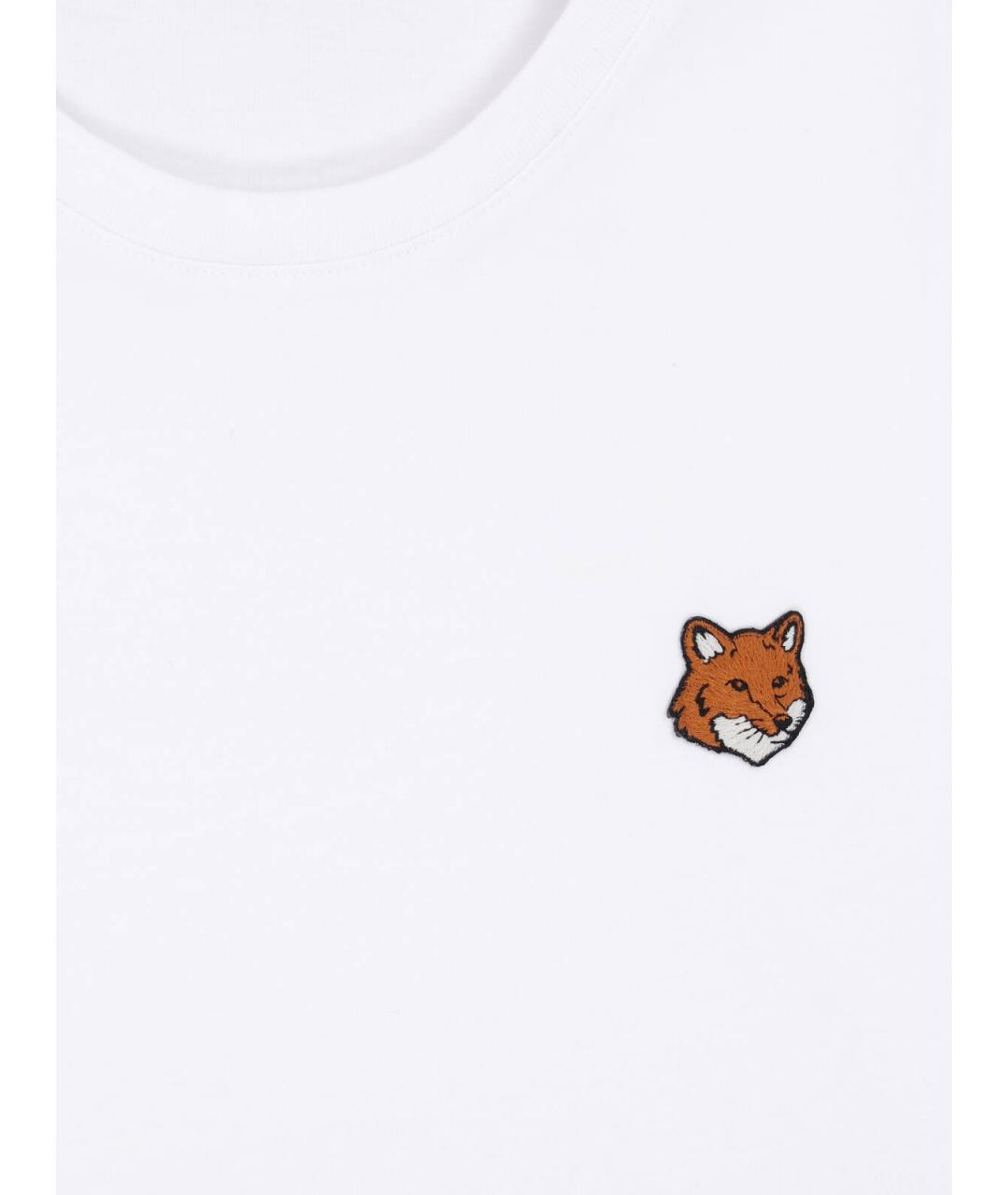 MAISON KITSUNE Белая хлопковая футболка, фото 3