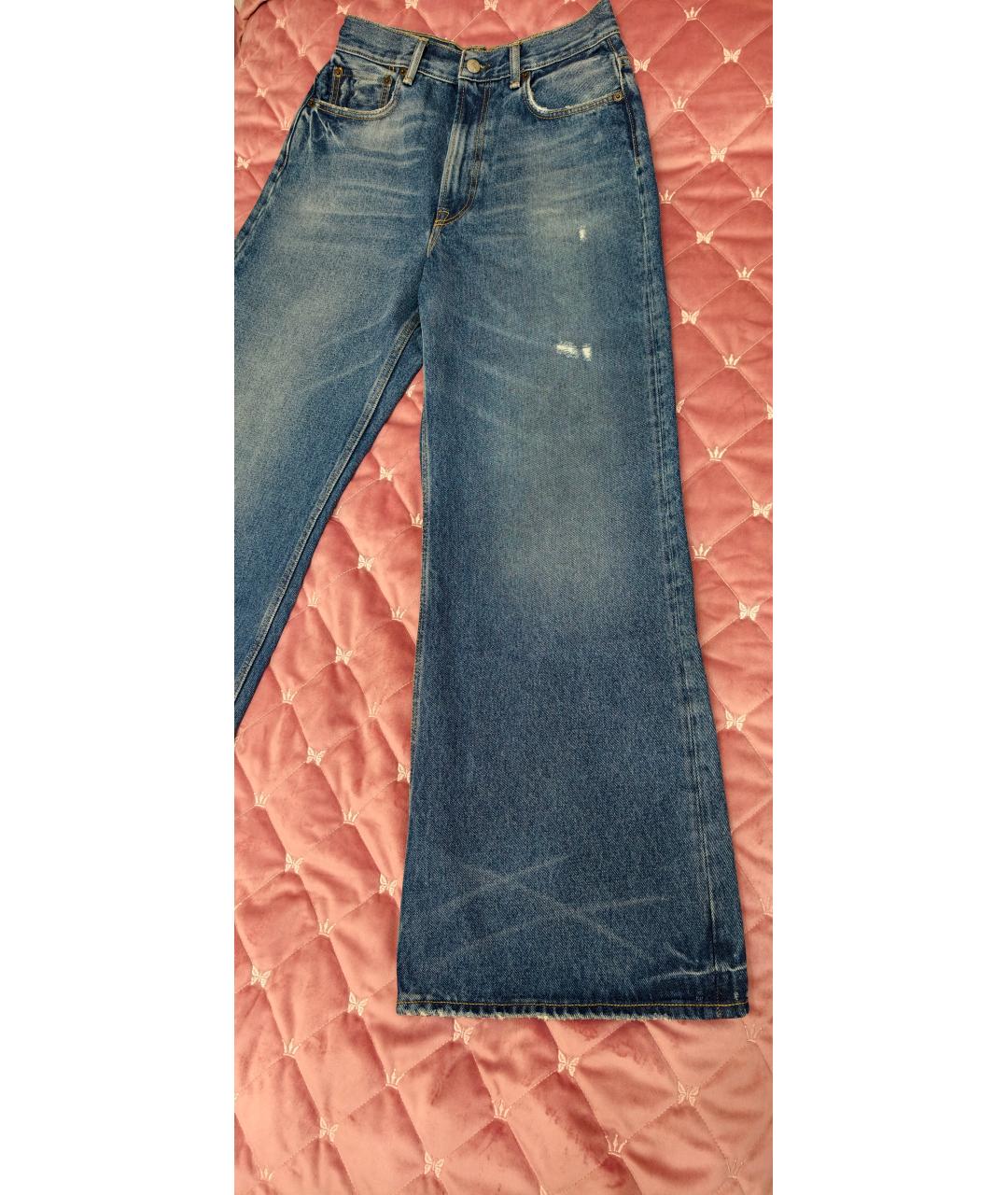 ACNE STUDIOS Синие хлопковые джинсы клеш, фото 7