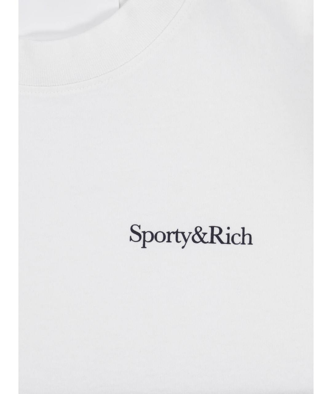 SPORTY AND RICH Белая хлопковая футболка, фото 3