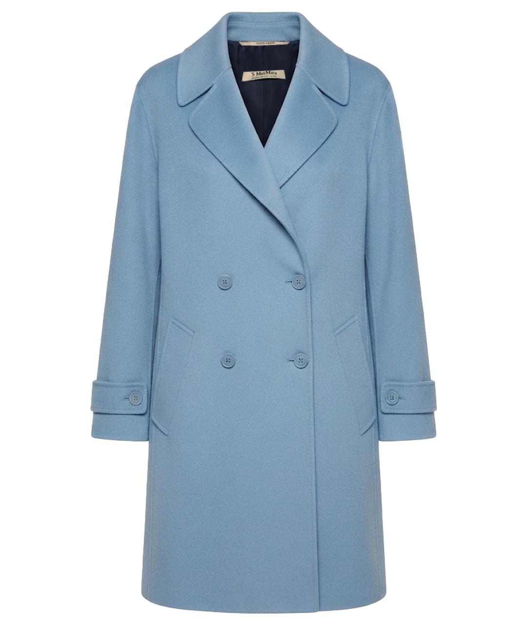 'S MAX MARA Голубое шерстяное пальто, фото 1