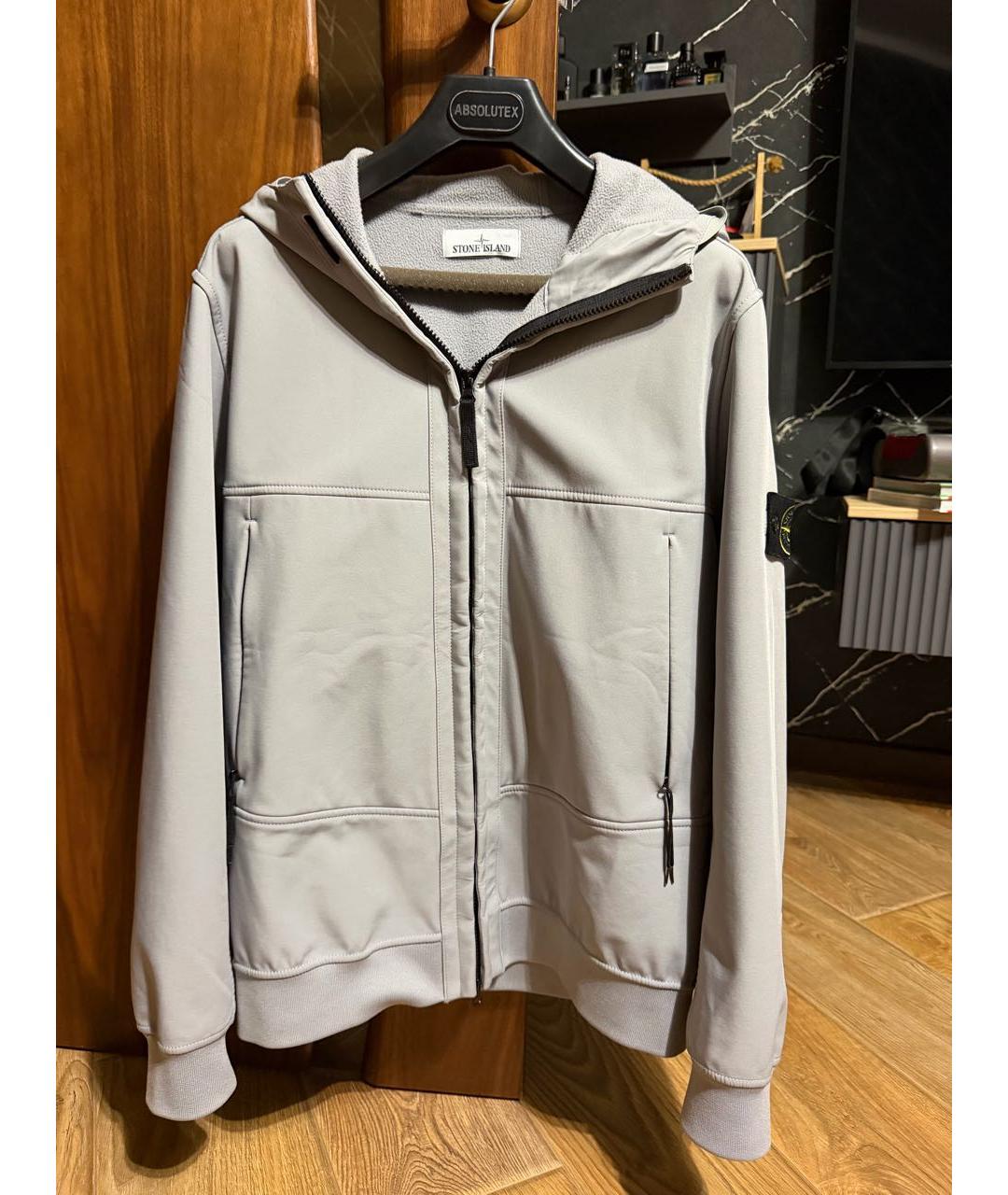 STONE ISLAND Серая полиамидовая куртка, фото 5