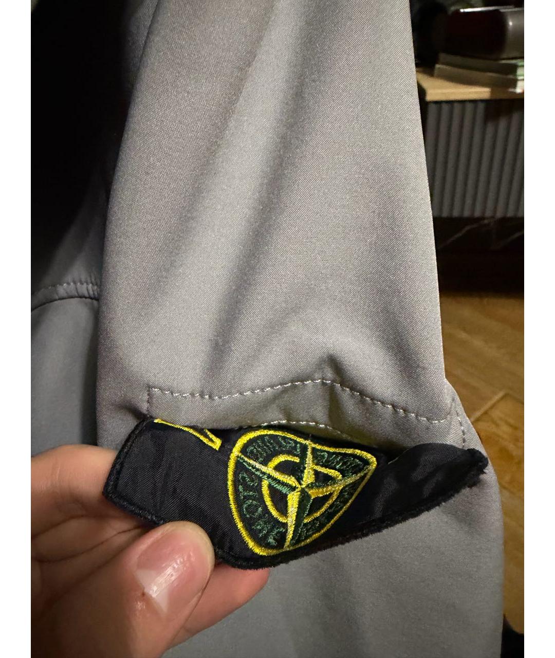 STONE ISLAND Серая полиамидовая куртка, фото 4