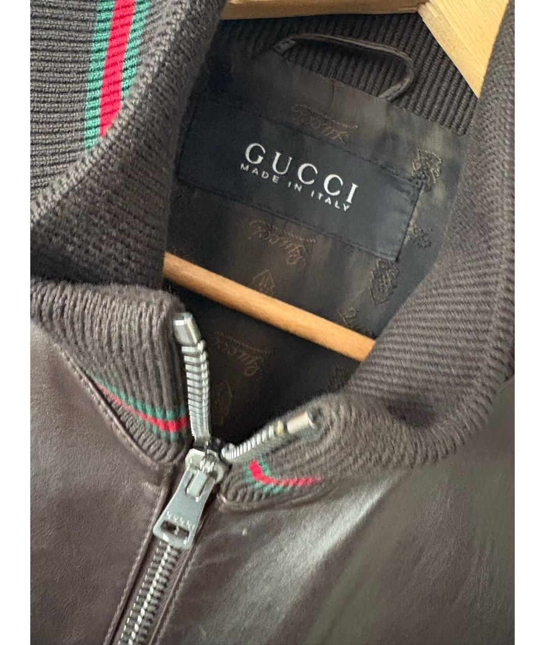 GUCCI Коричневая кожаная куртка, фото 3