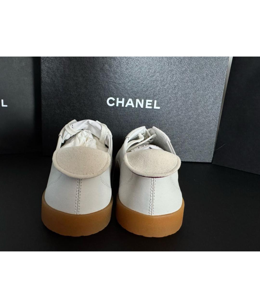CHANEL Белые кожаные кеды, фото 6