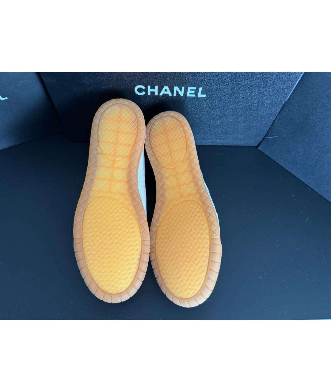 CHANEL Белые кожаные кеды, фото 7