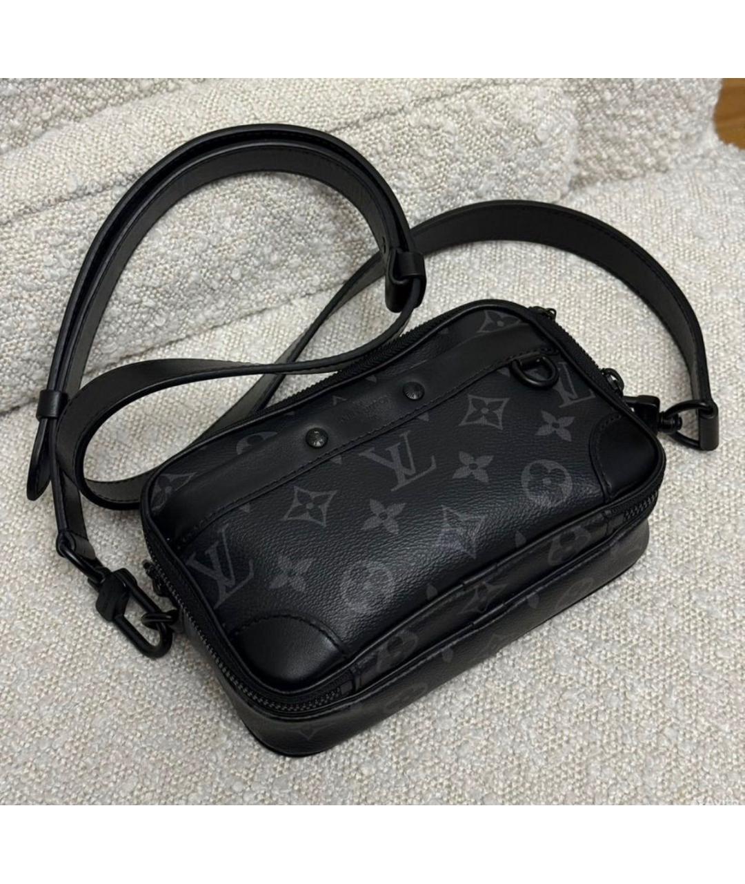 LOUIS VUITTON Антрацитовая сумка на плечо из канвы, фото 6