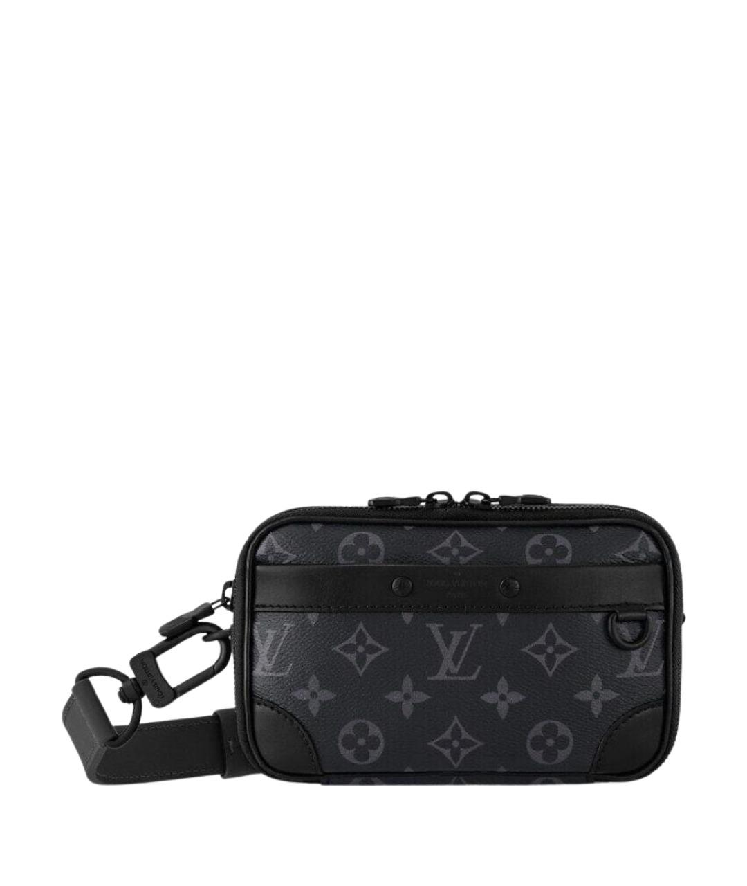 LOUIS VUITTON Антрацитовая сумка на плечо из канвы, фото 1