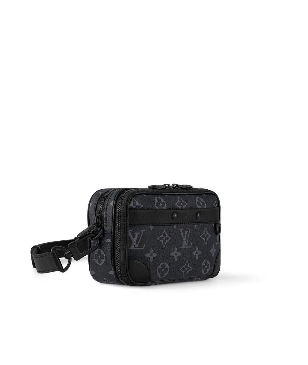 LOUIS VUITTON Антрацитовая сумка на плечо из канвы, фото 2