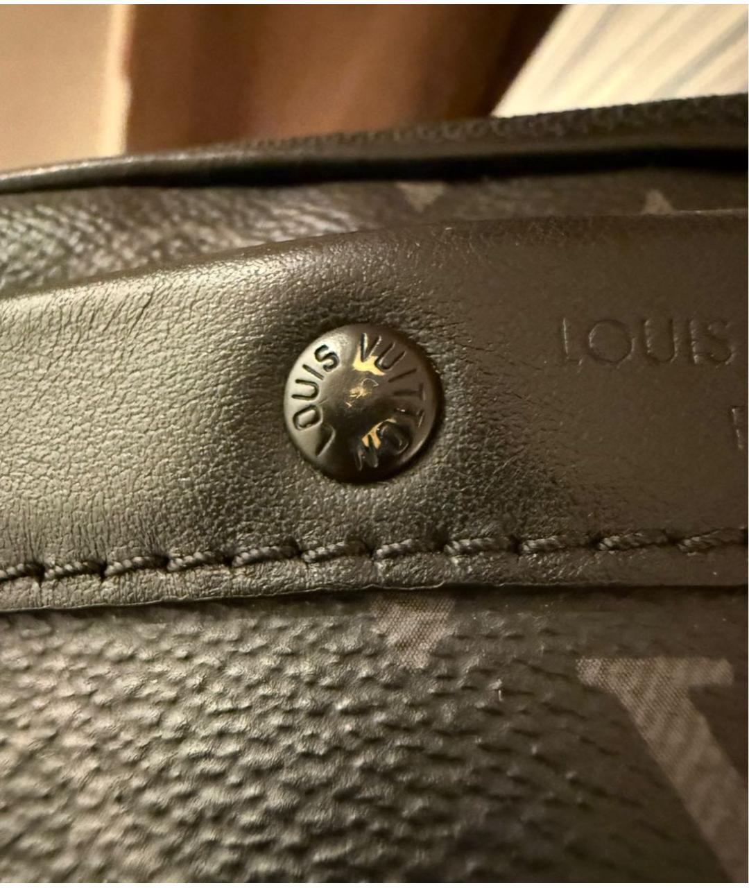 LOUIS VUITTON Антрацитовая сумка на плечо из канвы, фото 8