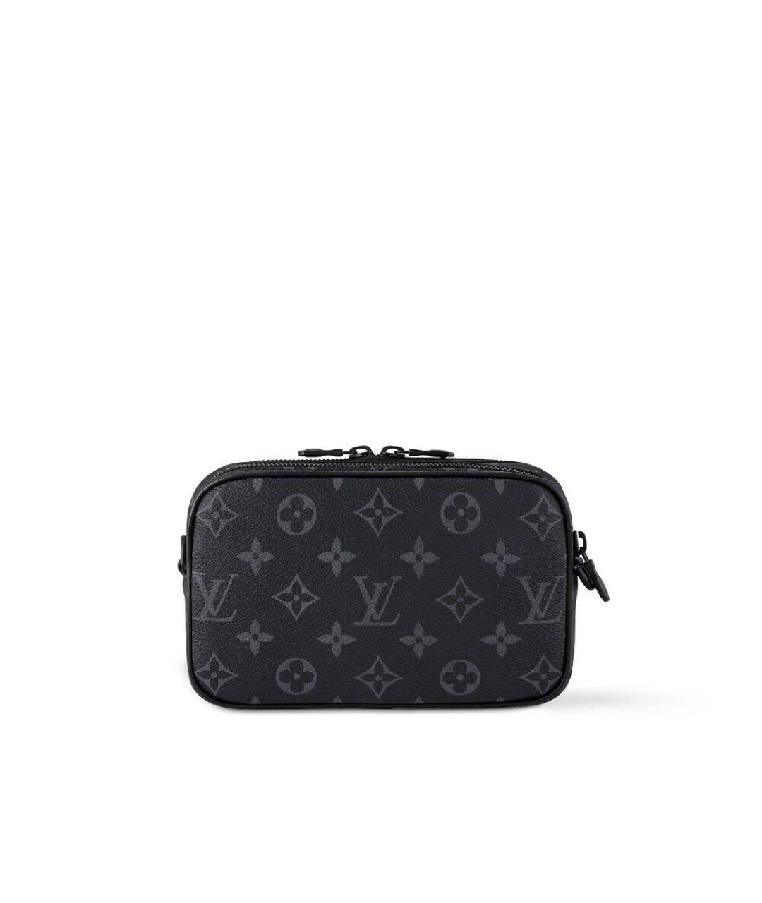 LOUIS VUITTON Антрацитовая сумка на плечо из канвы, фото 3