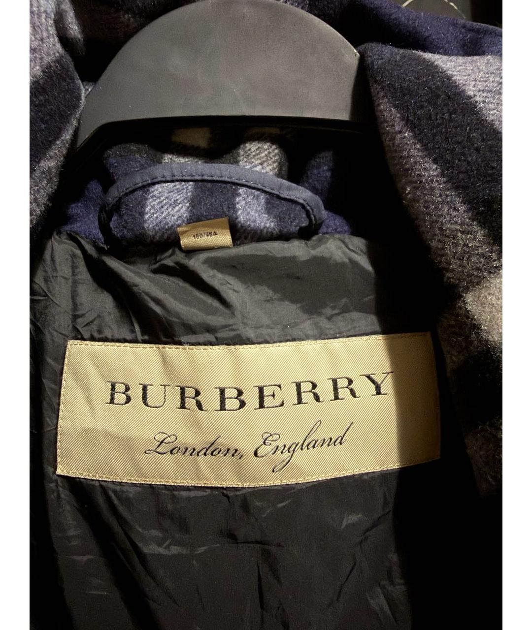 BURBERRY Темно-синий полиамидовый пуховик, фото 4