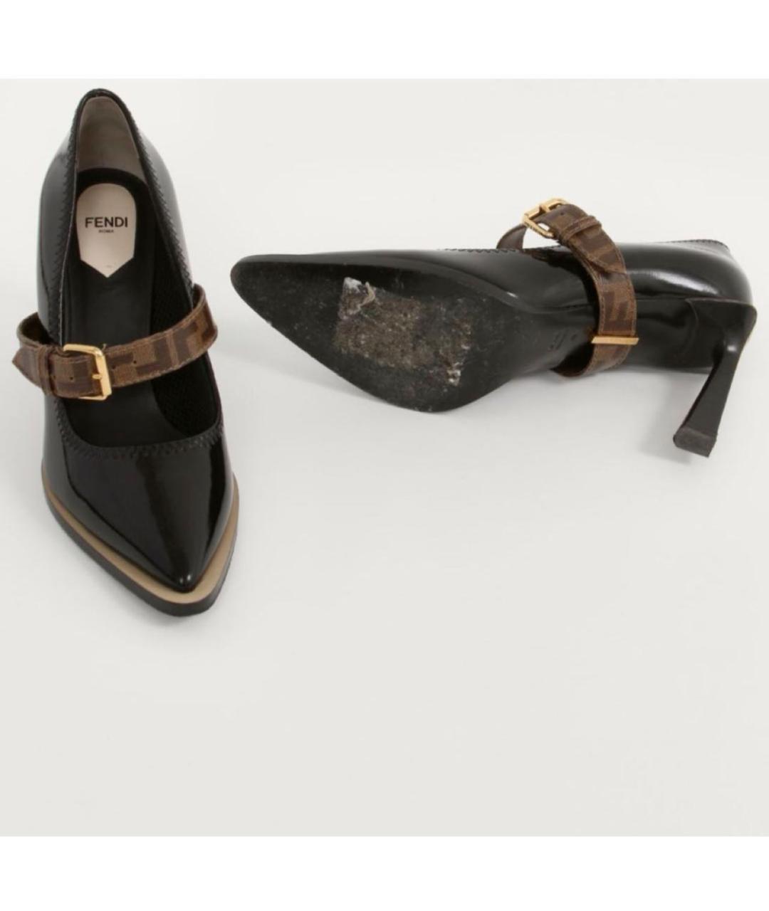 FENDI Черные туфли из лакированной кожи, фото 7