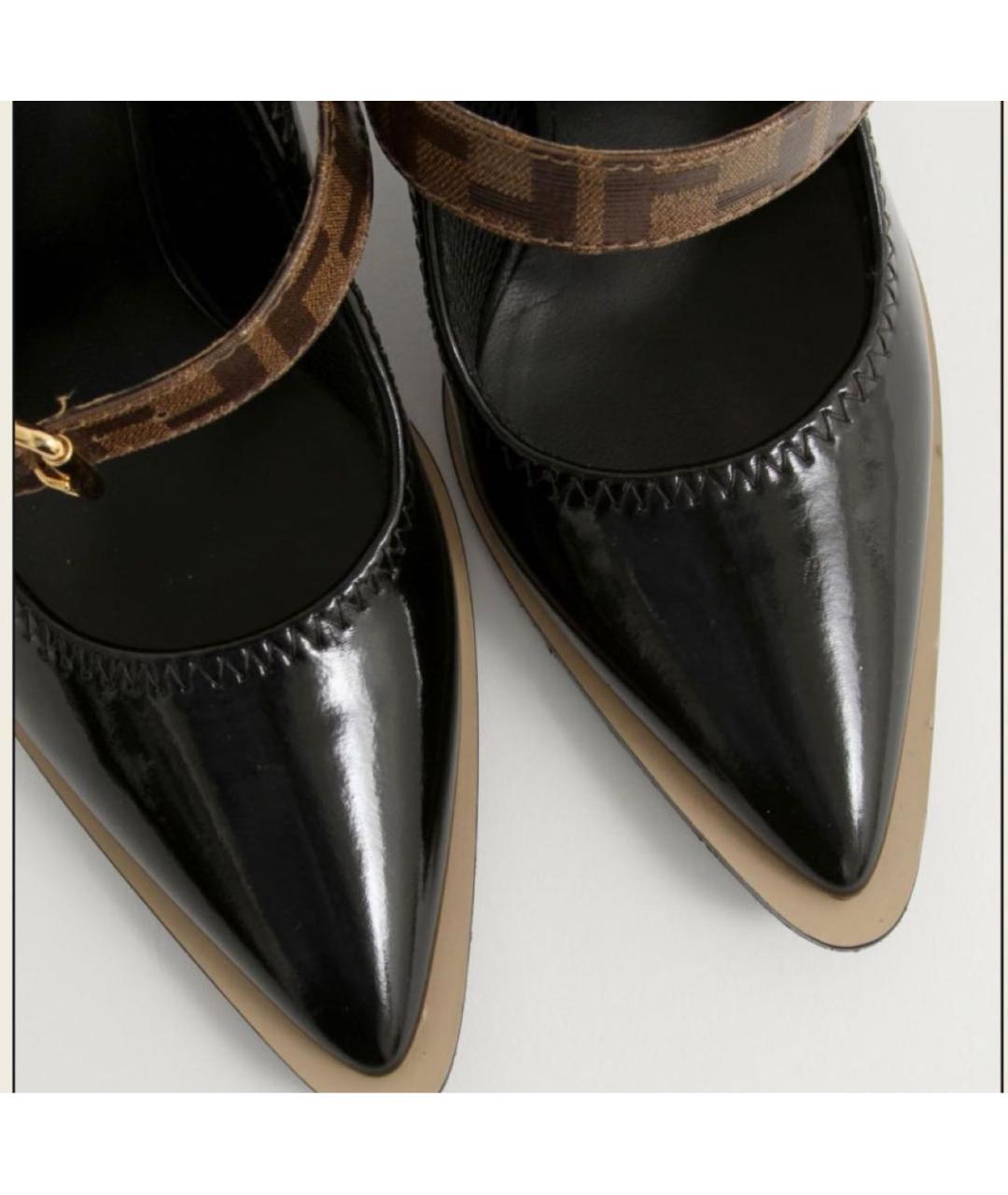 FENDI Черные туфли из лакированной кожи, фото 8