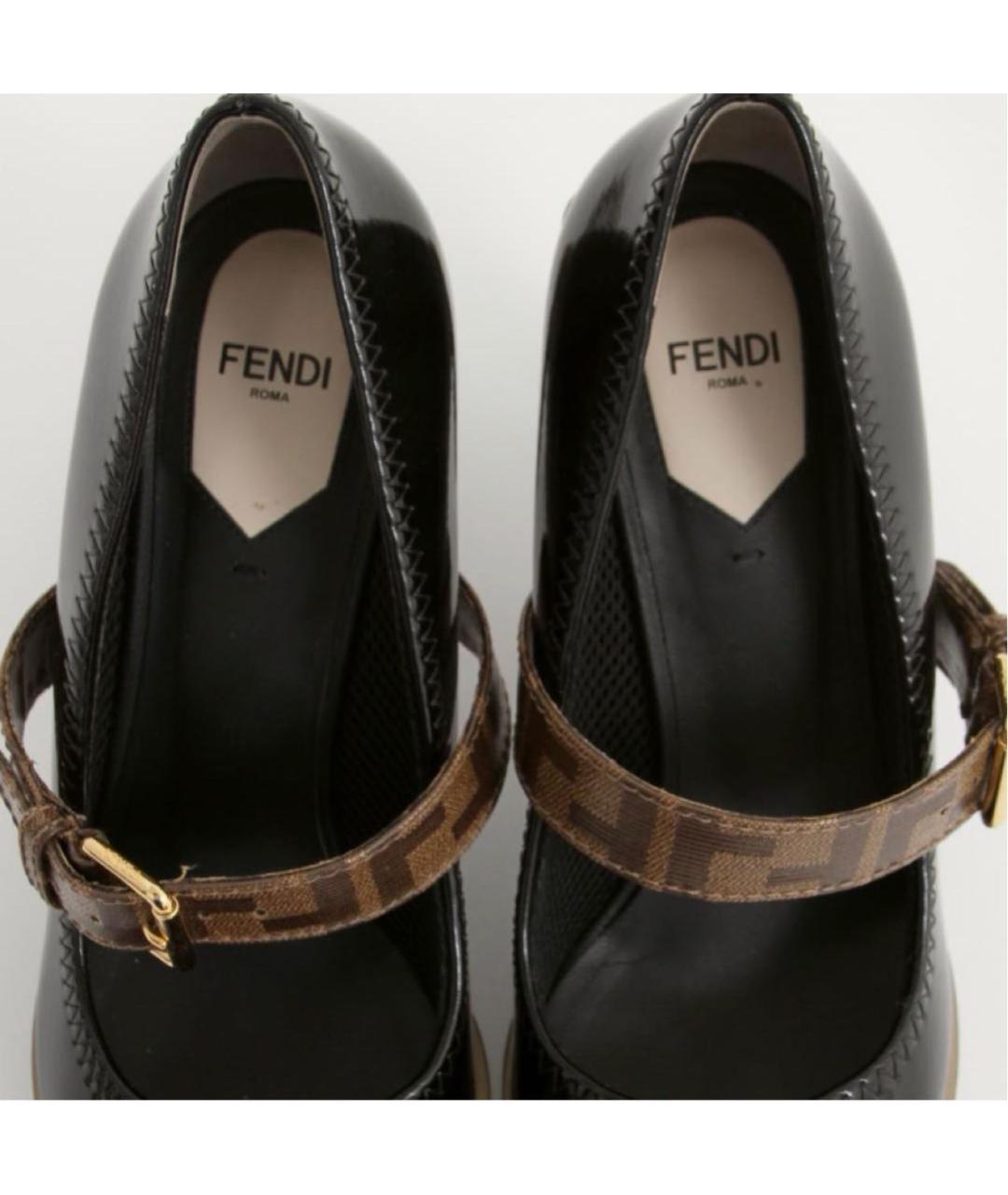 FENDI Черные туфли из лакированной кожи, фото 5