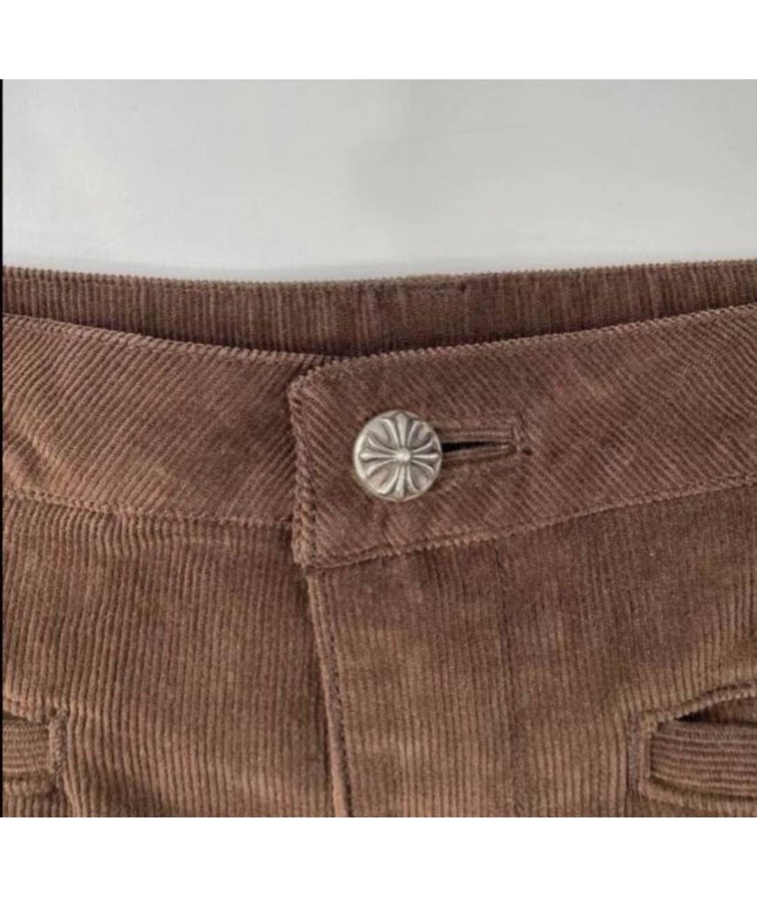 CHROME HEARTS Коричневые хлопковые брюки узкие, фото 3