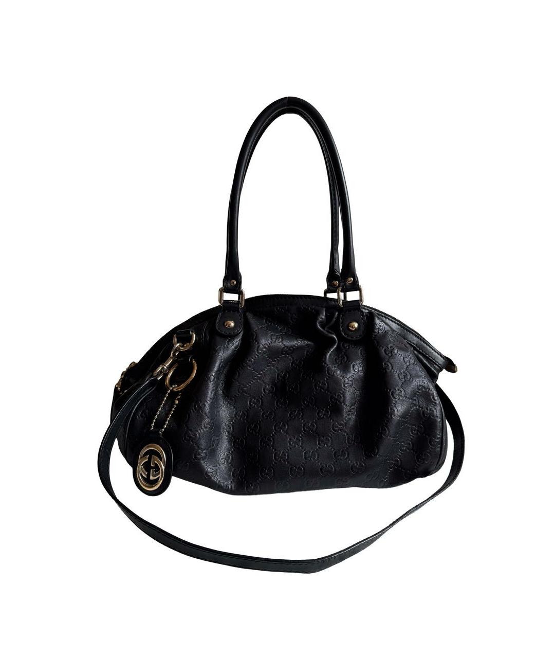 GUCCI Черная кожаная сумка с короткими ручками, фото 9