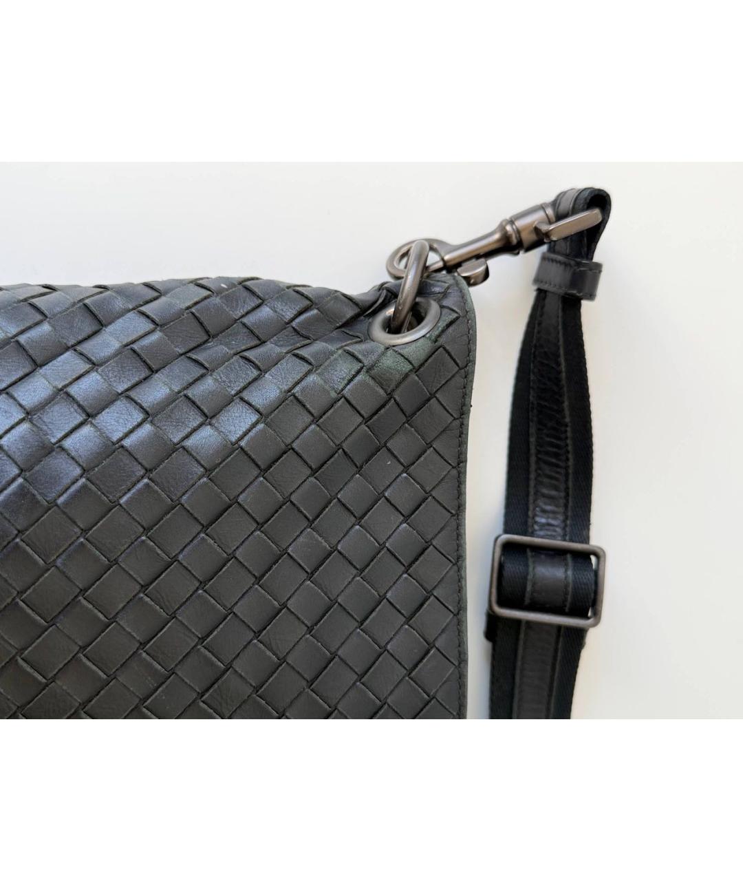 BOTTEGA VENETA Черная кожаная сумка на плечо, фото 5