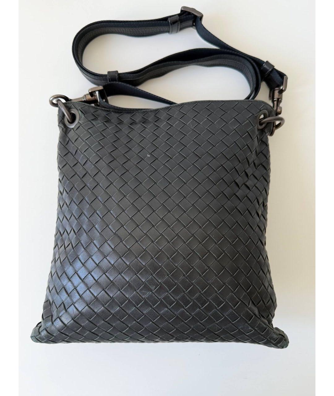BOTTEGA VENETA Черная кожаная сумка на плечо, фото 3