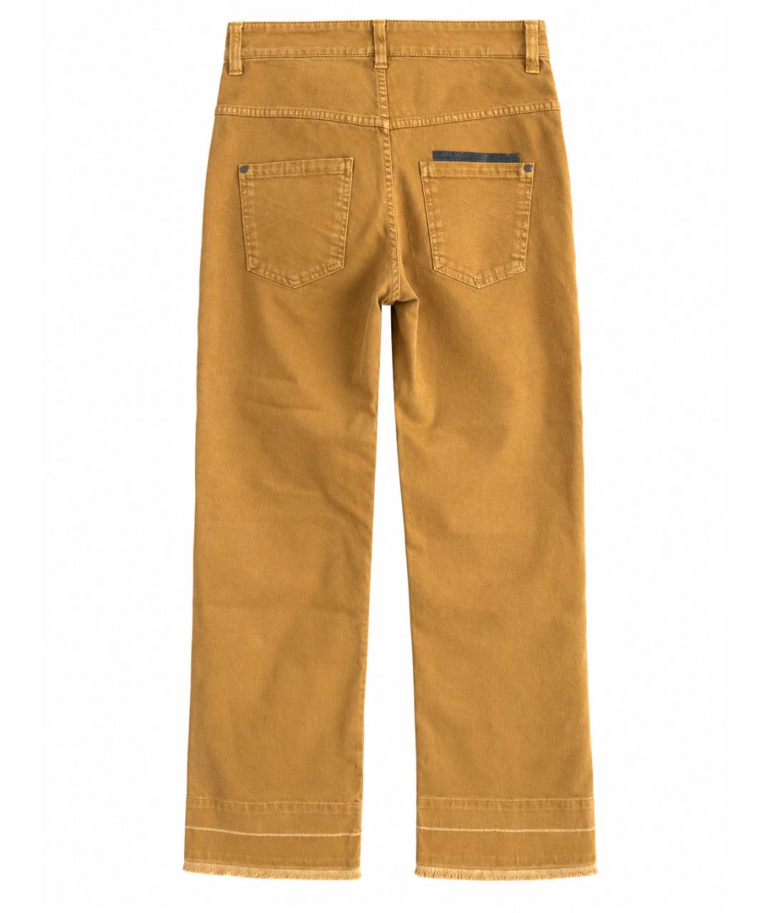 BRUNELLO CUCINELLI Горчичные хлопко-эластановые прямые джинсы, фото 5