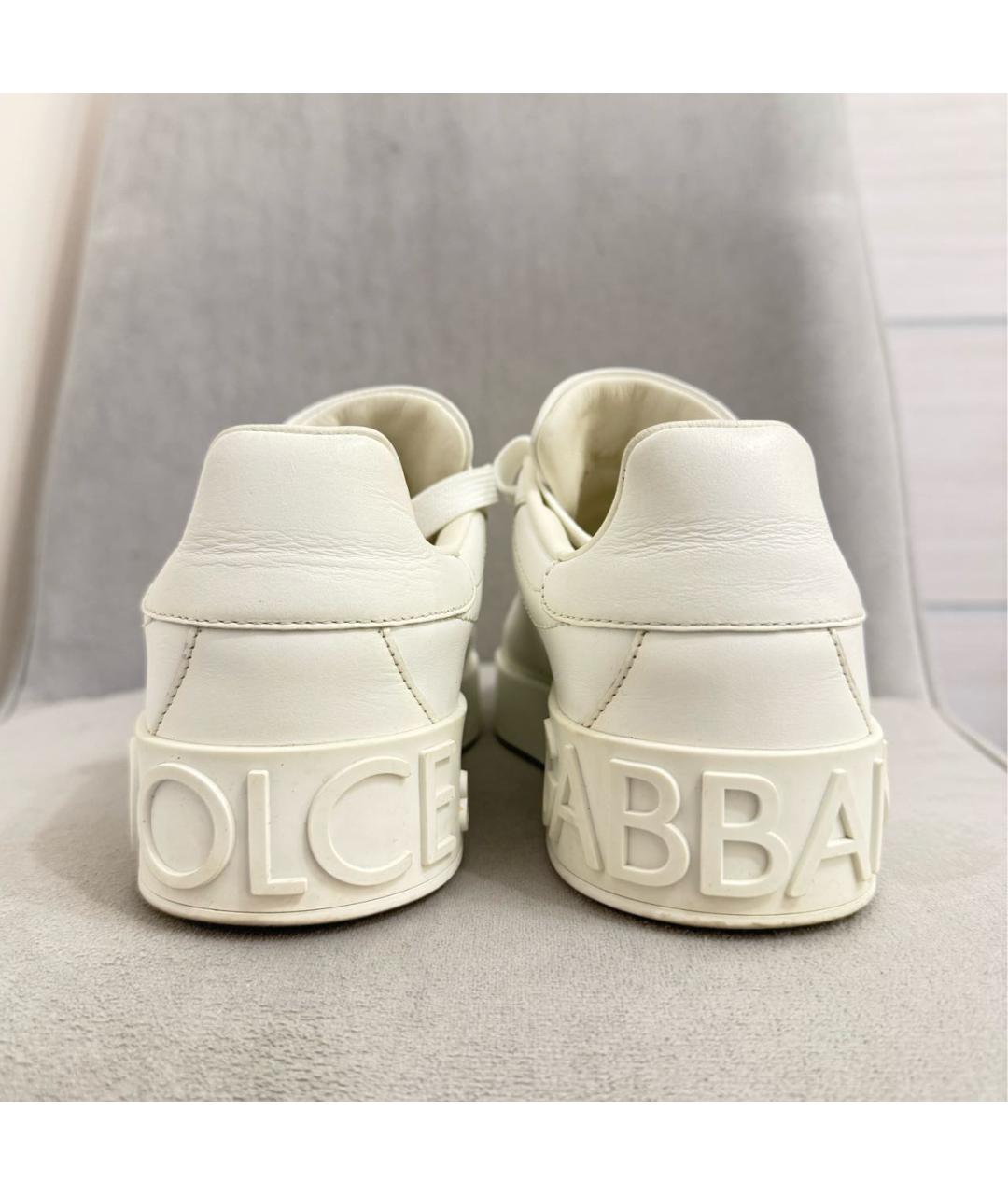 DOLCE&GABBANA Белые кожаные кеды, фото 5