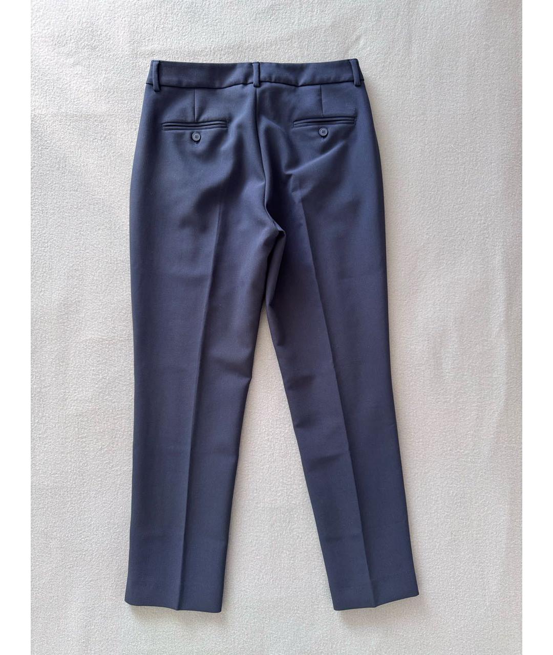 WEEKEND MAX MARA Темно-синие полиэстеровые брюки узкие, фото 2