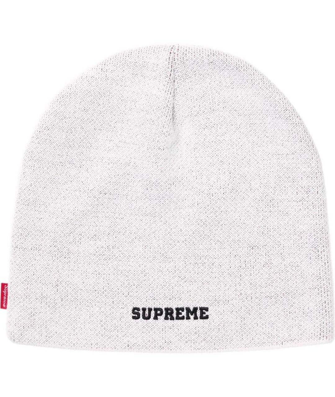 SUPREME Белая синтетическая шапка, фото 2