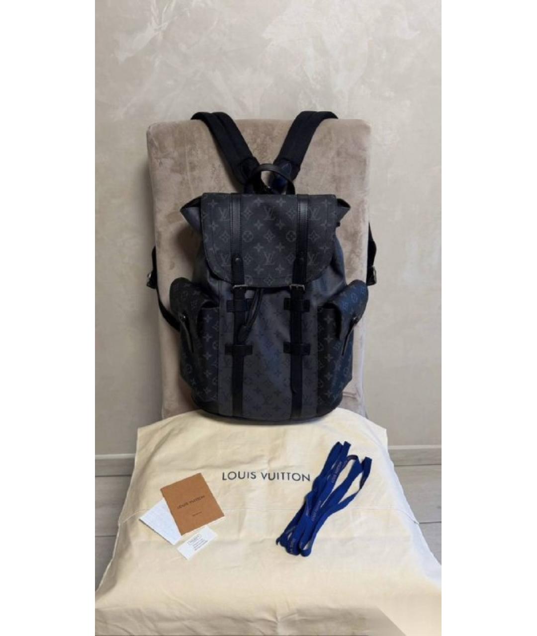 LOUIS VUITTON Черный рюкзак из канвы, фото 6