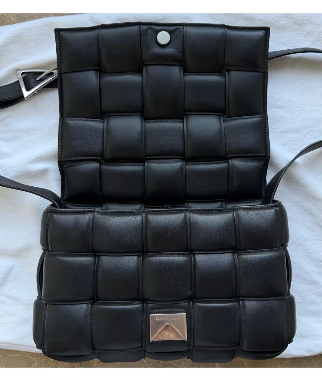 BOTTEGA VENETA Черная кожаная сумка через плечо, фото 5